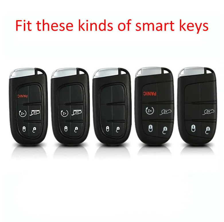 Silicone car key protection case for Dodge Chrysler Fiat remotes with carbon fibre design and large buckle