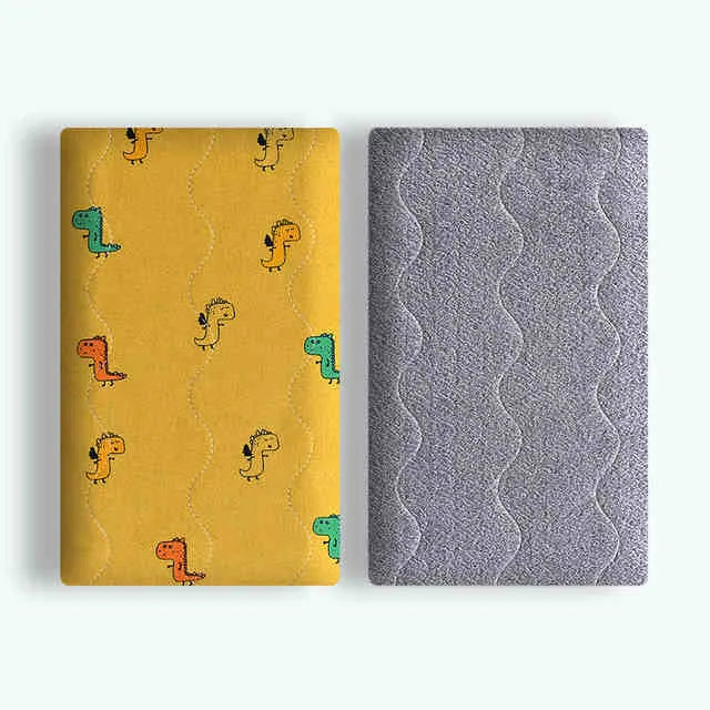 Pet double-sided cotton velvet kennel mat with dinosaur pattern in grey colour on a light background