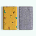 Pet double-sided cotton velvet kennel mat with dinosaur pattern in grey colour on a light background