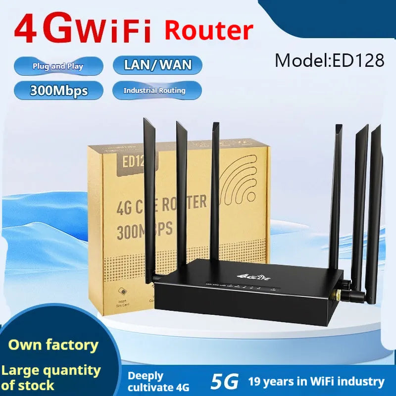 ED128 industrial 4G/3G router with removable iron box enclosure and antenna options