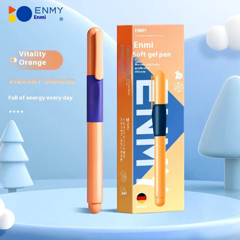 Student Posture Correction Pen in blue, green-gradual, purple, and orange colour options showing its grip design.