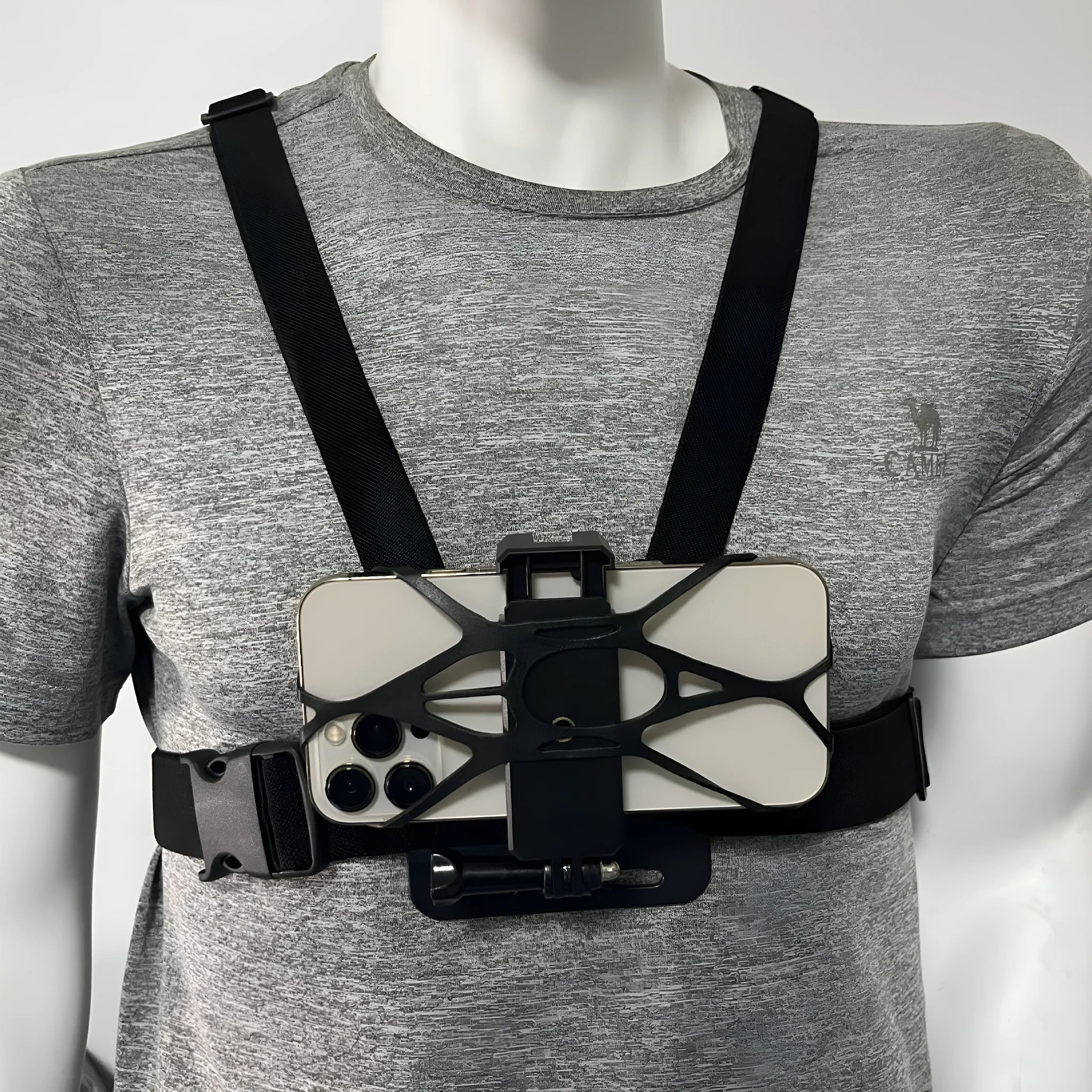 Chest fixation phone holder with plastic elastic band for sports camera hands-free recording