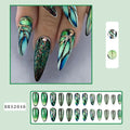 Rainbow plaid nail sticker set with almond and European square shape in four colours