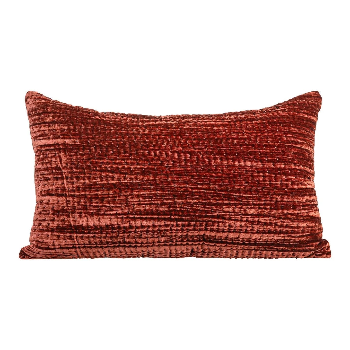 Antique style quilted cushion and waist pillow in mercerised velvet with feather velvet filling.
