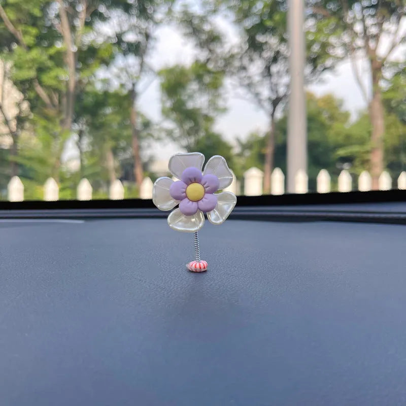 Plastic car hanging ornament with swing design in blue, green, pink, purple, or yellow