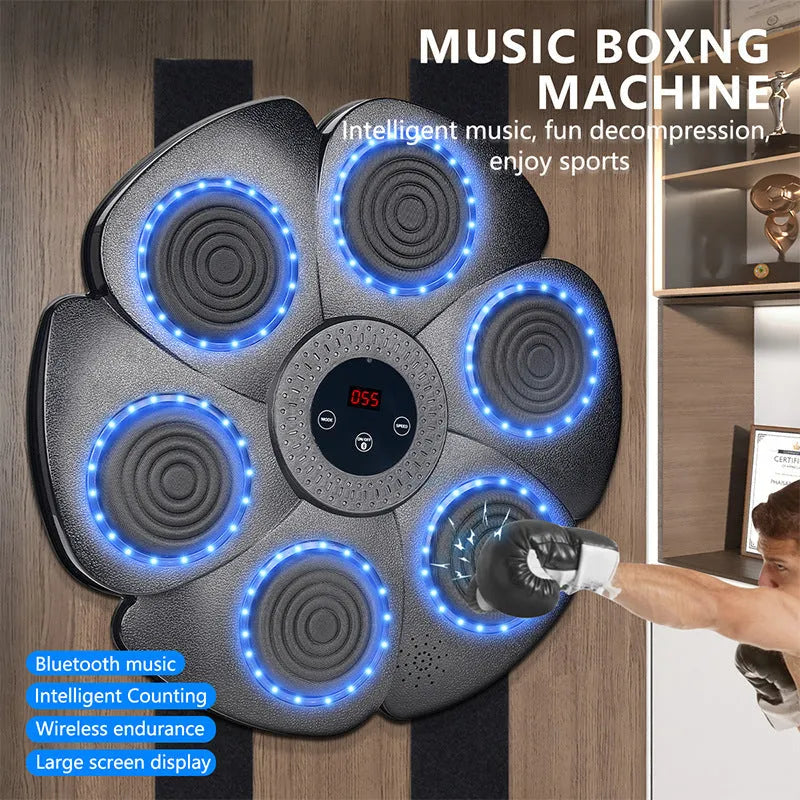 Smart music boxing machine wall target with Bluetooth and LED lights for indoor teenage training