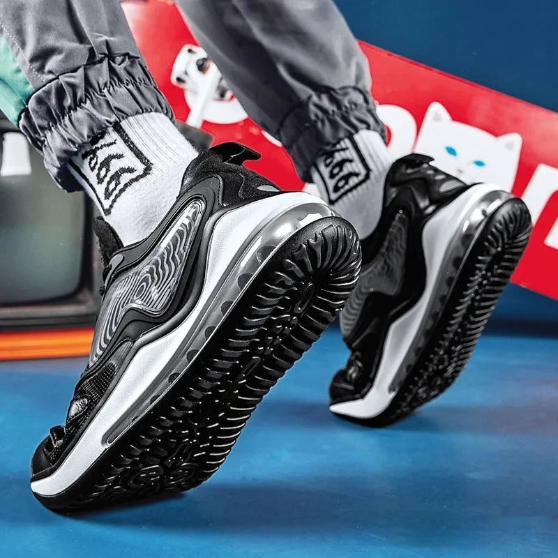 Men's summer casual shoes with air cushion height increasing soles in Space Black colour