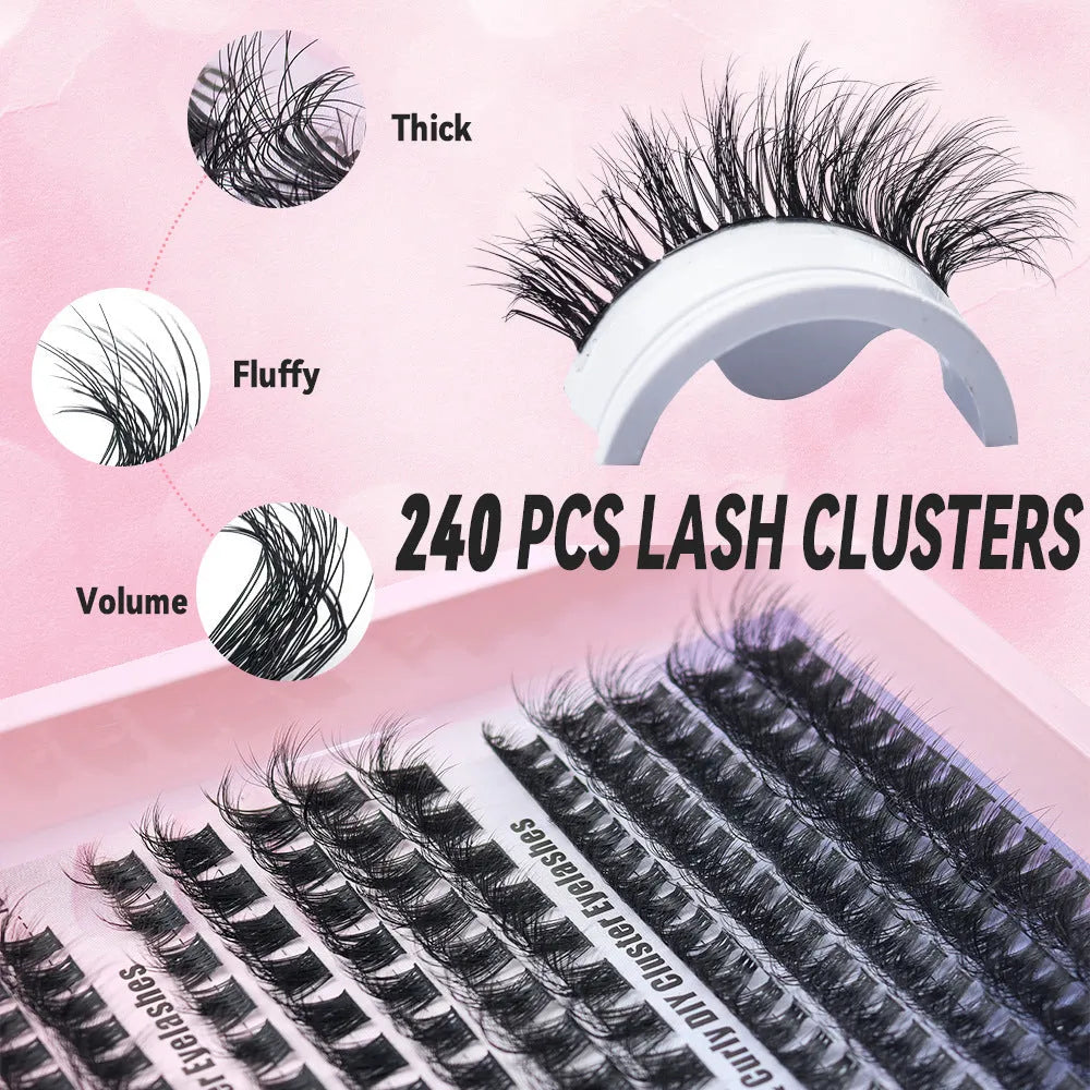 Large capacity false eyelash storage box measuring 13.7cm with mixed eyelashes organised inside