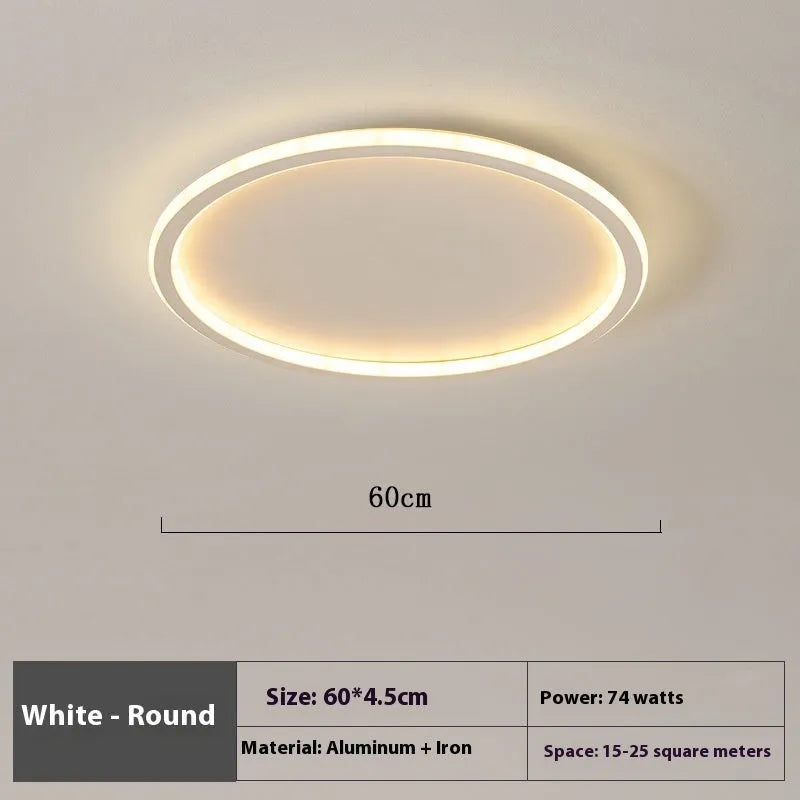 Minimalist circular LED ceiling lamp in black finish with dimmable adjustable lighting