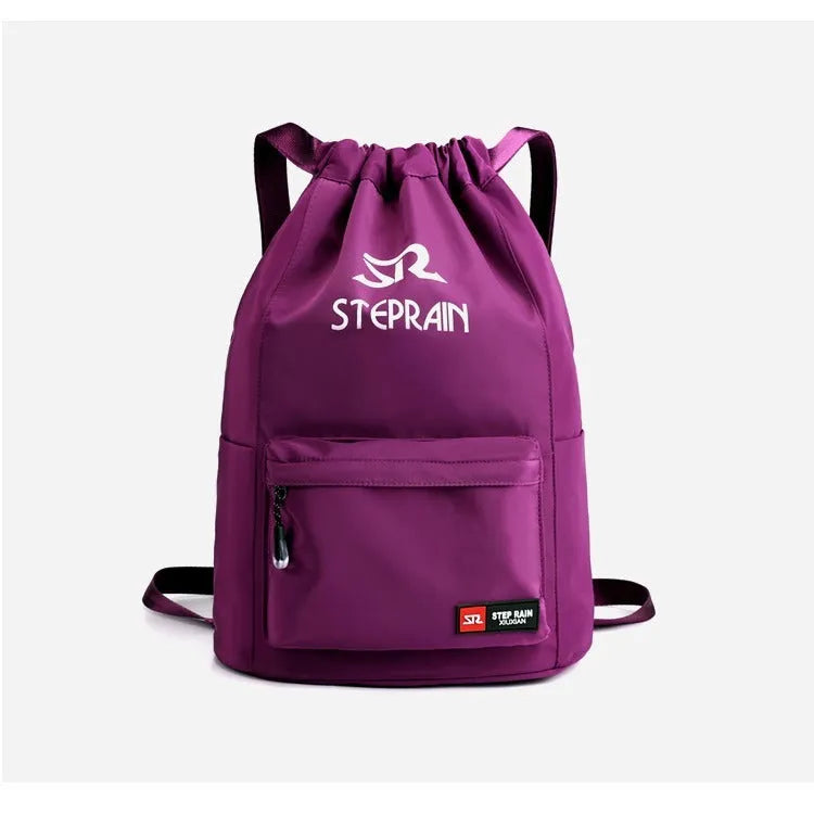 Lightweight drawstring backpack in solid colour, Oxford cloth double-shoulder design, water pillow belt, ultra light 20-35L