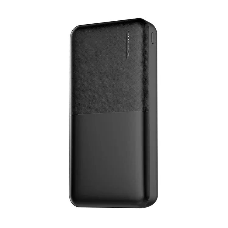 Large capacity 20000 mAh black power bank with polymer battery and multi-port output
