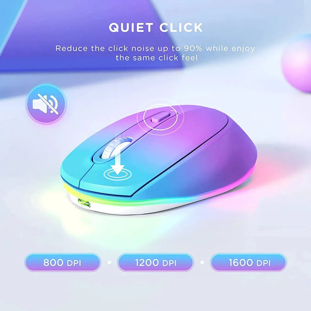 24g lightweight wireless mouse in seven colour options showing ergonomic right-handed design