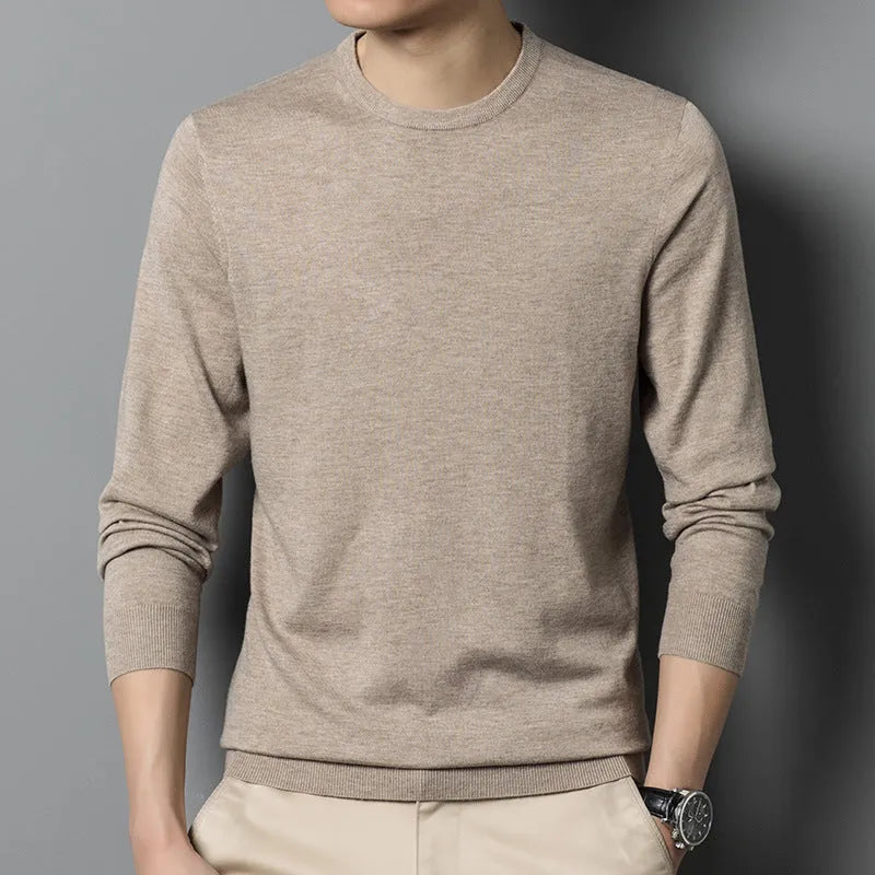 Men's fine yarn heavy sweater in light blue – pullover style for autumn winter – size M to 4XL