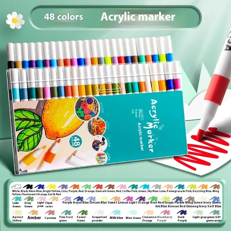True colour acrylic marker pens for students in multicolour plastic set options