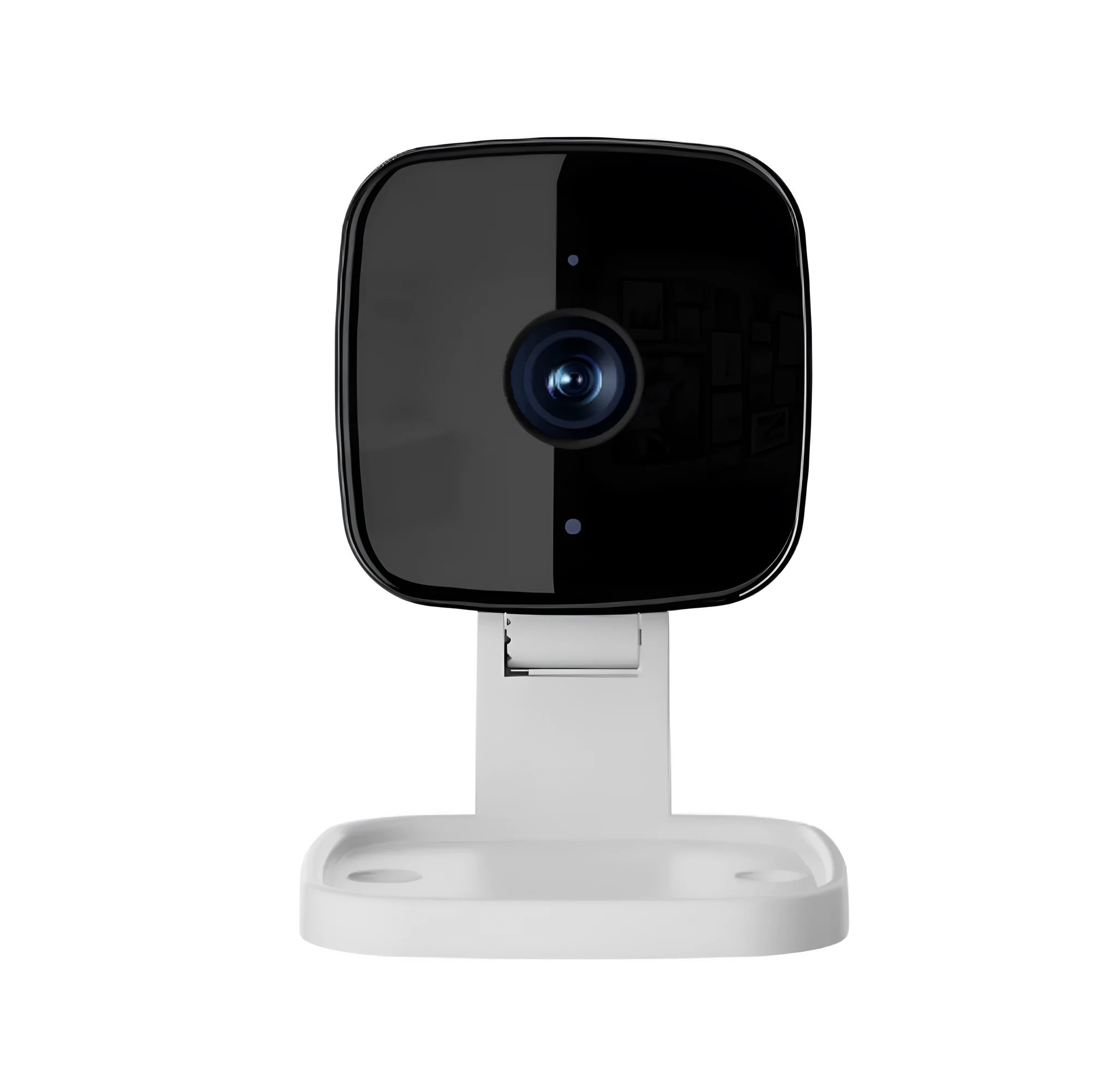 White wireless network HD camera with two-way intercom and night vision, 109x102x59mm, front view