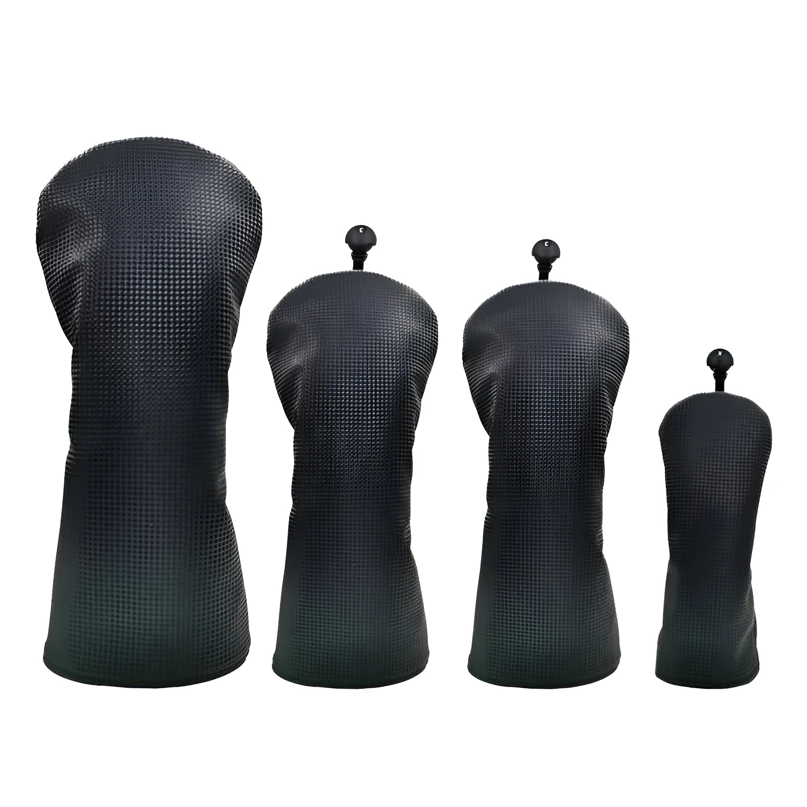 Black golf club cover for No.1 wood, fairway wood, or iron wood club head protective sleeve