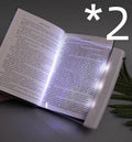 Dimmable LED panel book reading lamp with PMMA acrylic lens on a book page