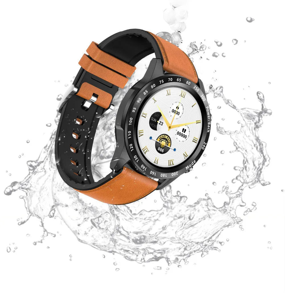 Bluetooth call smart watch with heart rate sleep blood pressure monitor, zinc alloy case, 1.3 inch touch screen, wrist strap