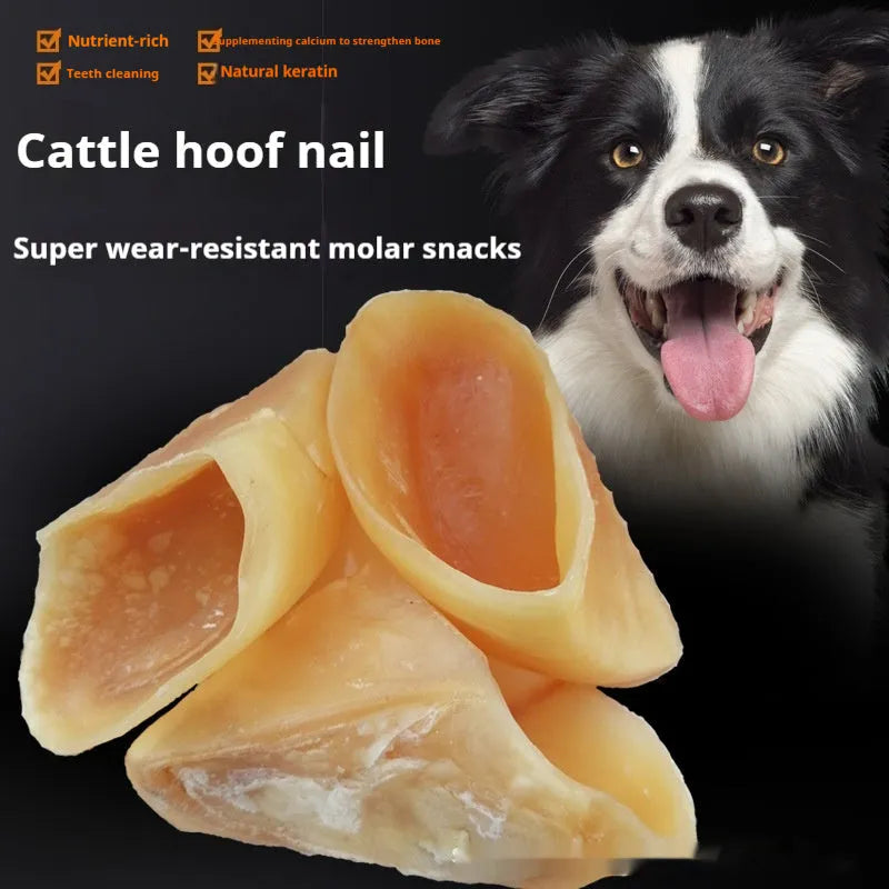 Natural tan cowhide hoof shell dog chew for small and large breeds