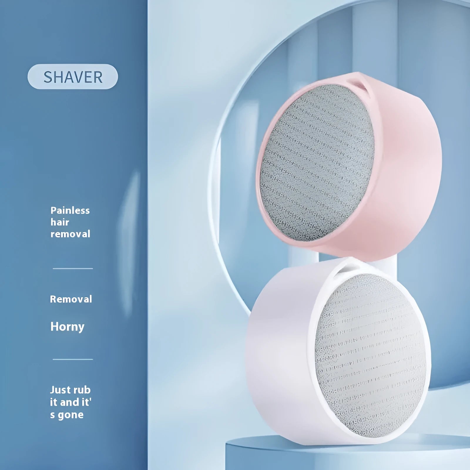 2-in-1 nano glass epilator and foot grinder grooming device with plastic construction