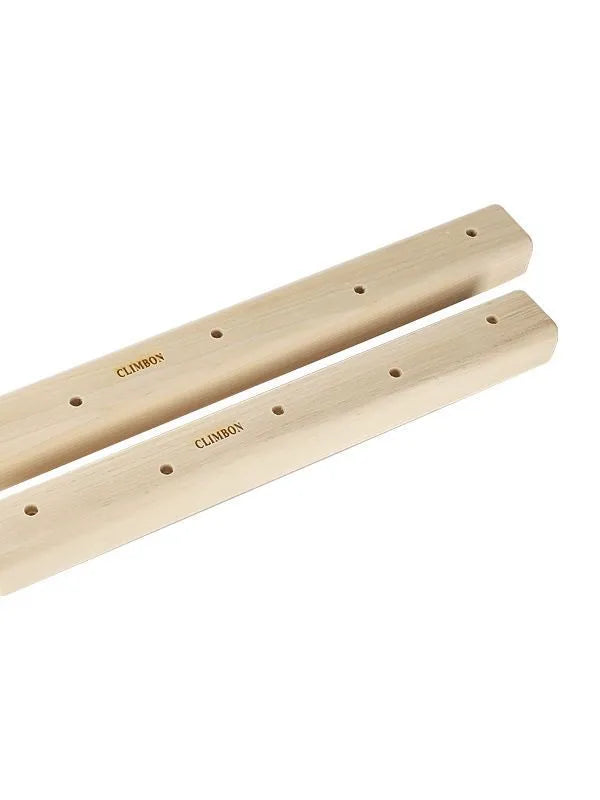 Set of three solid wooden fingerboards for grip strength training, shown in different lengths