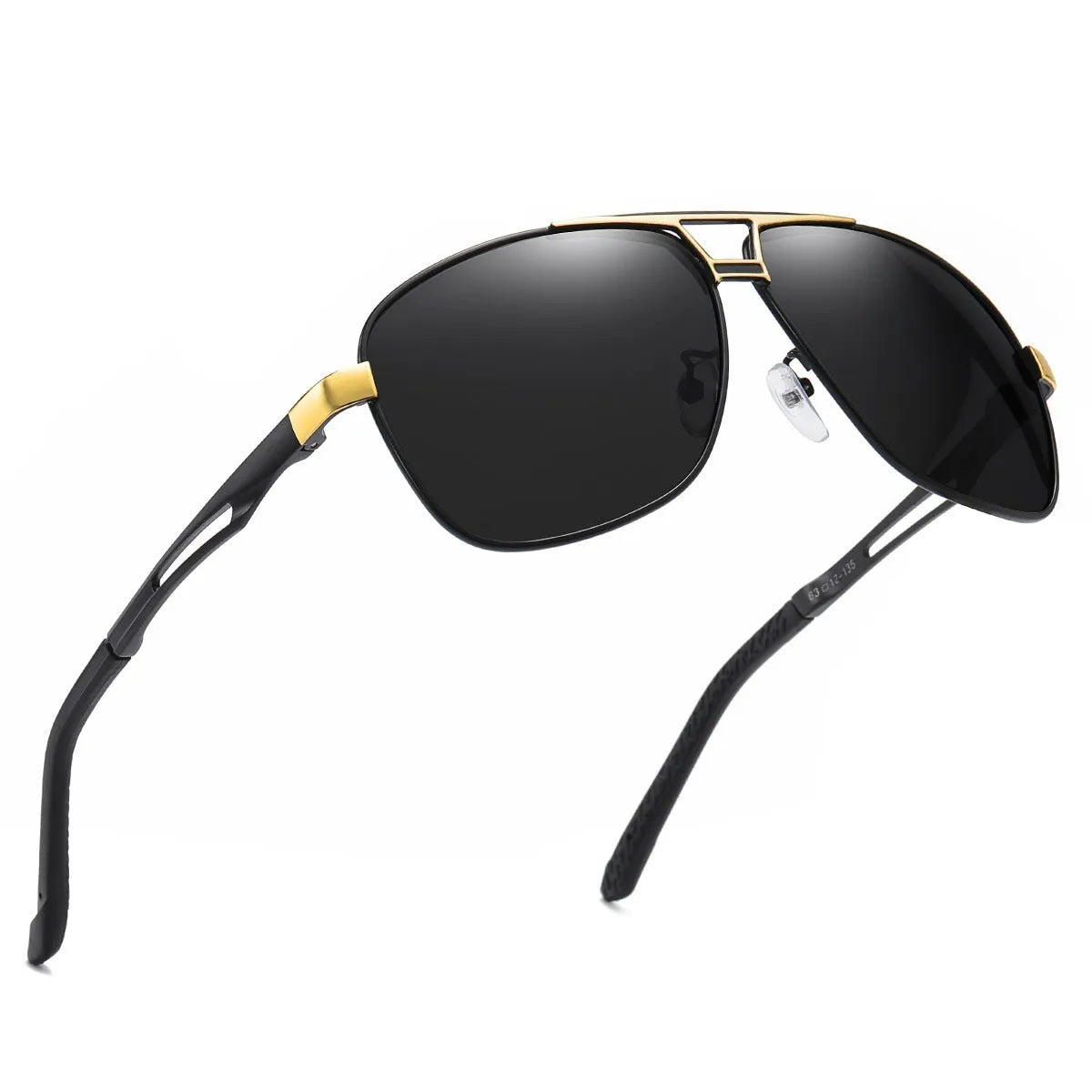 Men's orange red metal frame aviator sunglasses with polarised HD TAC lenses