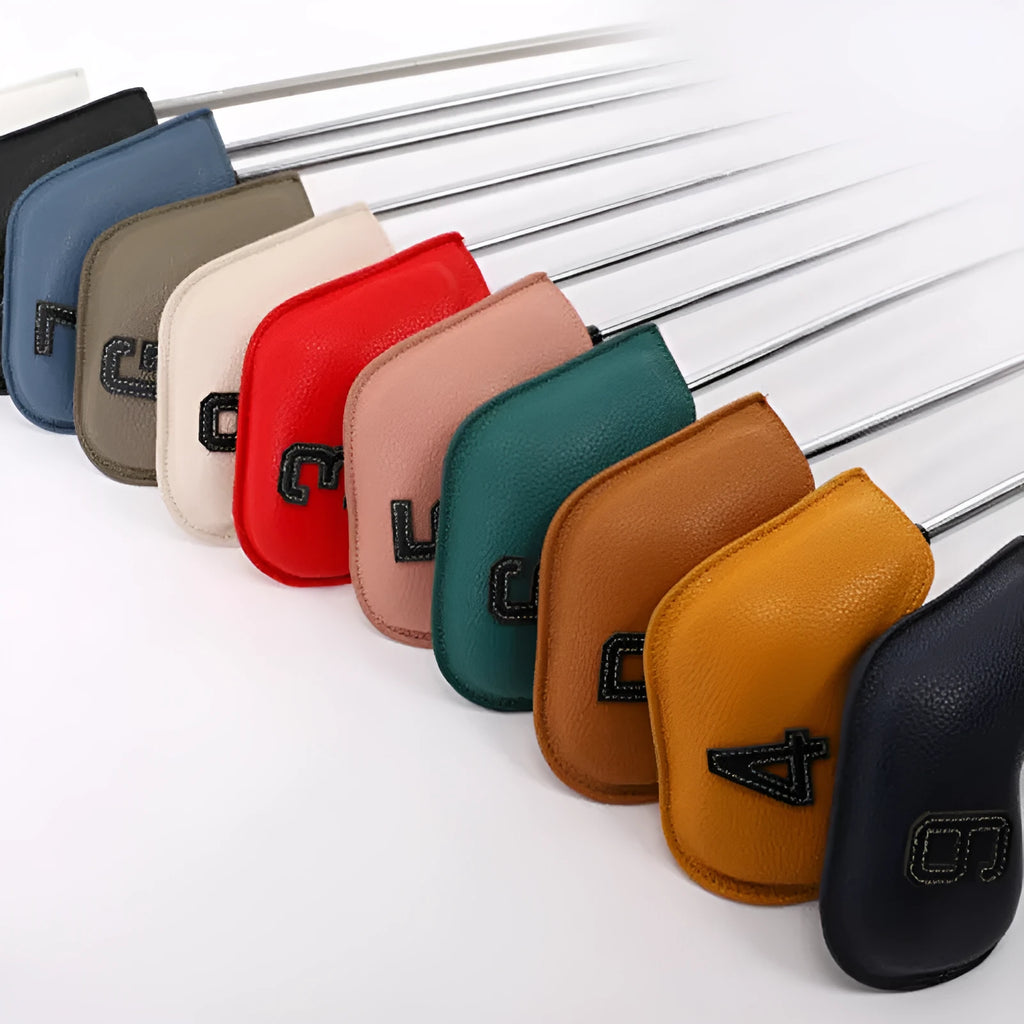 10-piece digital printed PU golf club head covers set for driver woods irons protection