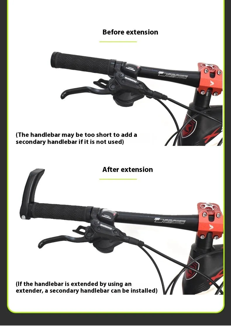 Pair of aluminum alloy handlebar extension rods for bicycle handlebar width adjustment