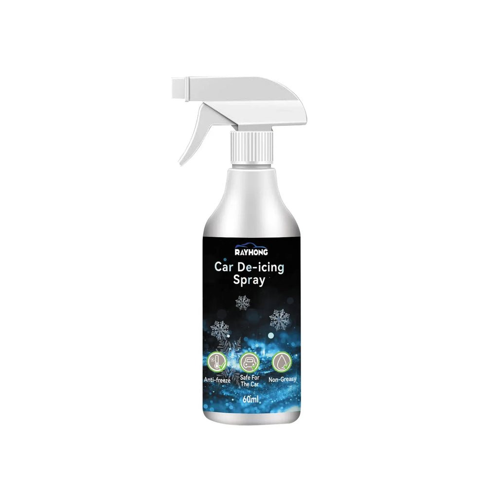 Car window deicing snow melting agent 60ml spray bottle with blue label