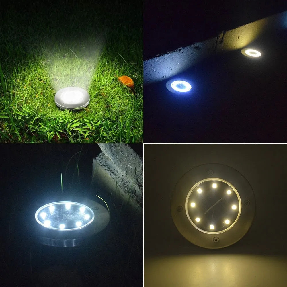 Solar stainless steel underground outdoor ground lawn garden lamp with flush installation design