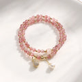 Women's geometric strawberry quartz crystal bracelet for money drawing and luck changing