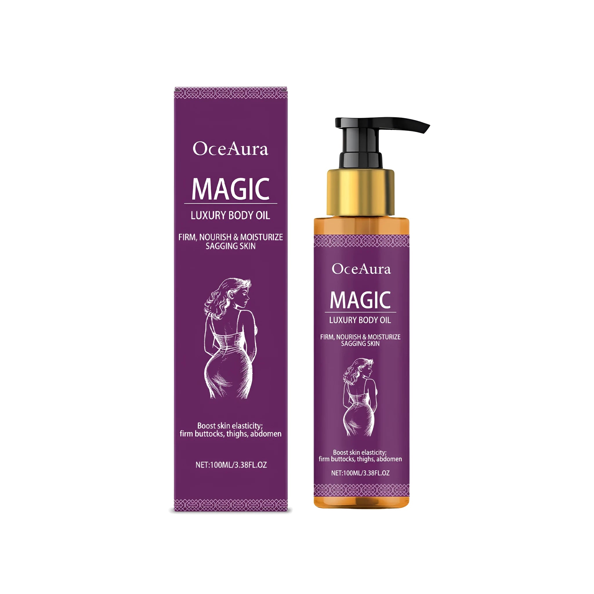 100ml bottle of luxury body tightening oil with plant oil blend