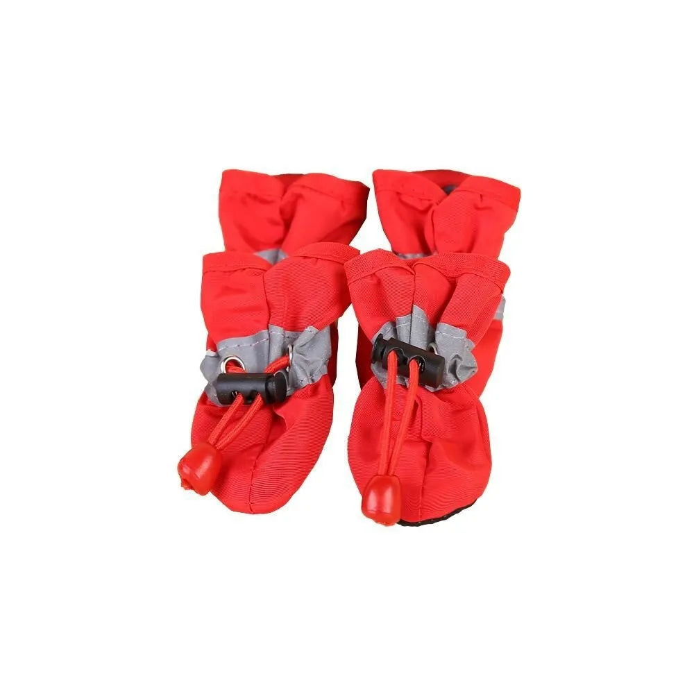 Pet dog four seasons breathable soft bottom non-slip cloth shoes in multiple colours and sizes on a white background.