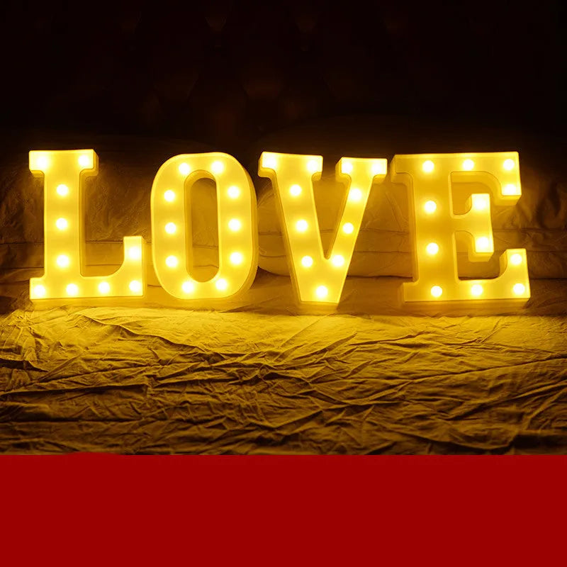 LED letter lights 22cm plastic alphabet in picture colour for birthday party and proposal decor