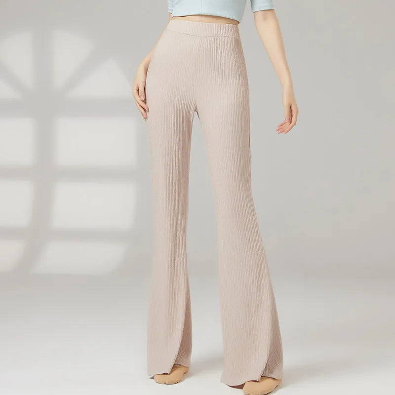 Women's classical dance practice trousers in stretch polyester fabric