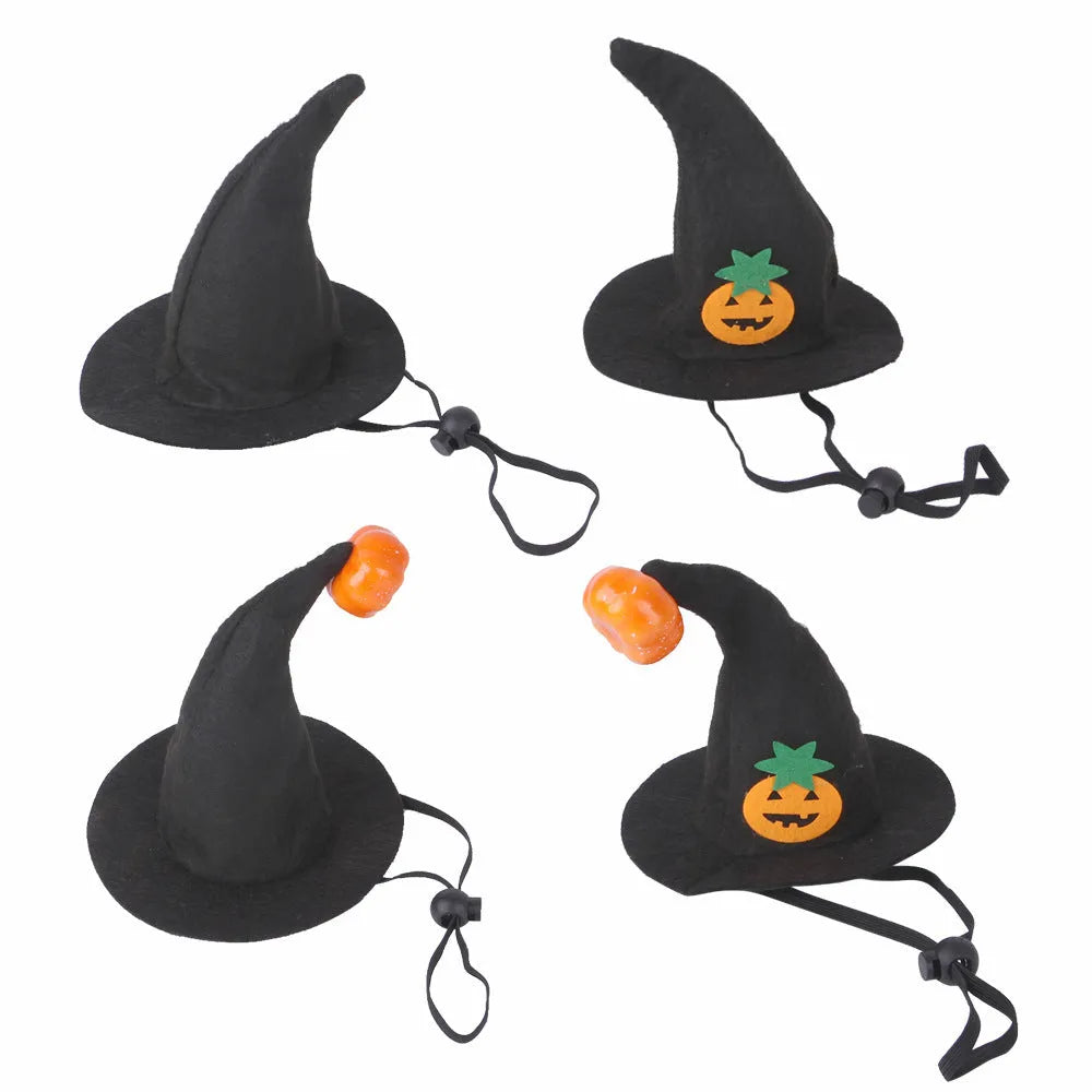 Cloth pumpkin Halloween hat for cats, free size, with embossing, available in multiple colour options