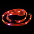 PVC dog leash in fluorescent green colour showing 120cm length and hand-held loop design