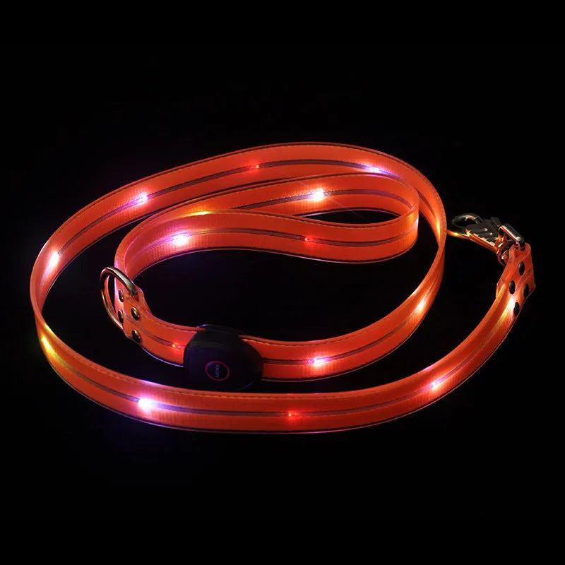 PVC dog leash in fluorescent green colour showing 120cm length and hand-held loop design