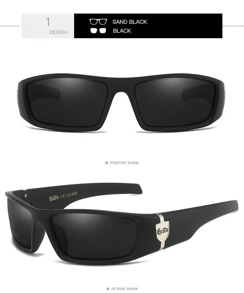 Bandit style hip hop West Coast polarized sunglasses G613 with PC lens box shape colour C1