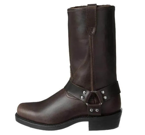 Vintage men's cowboy boots high top with belt buckle ring detail leather sole size 39-48 three styles