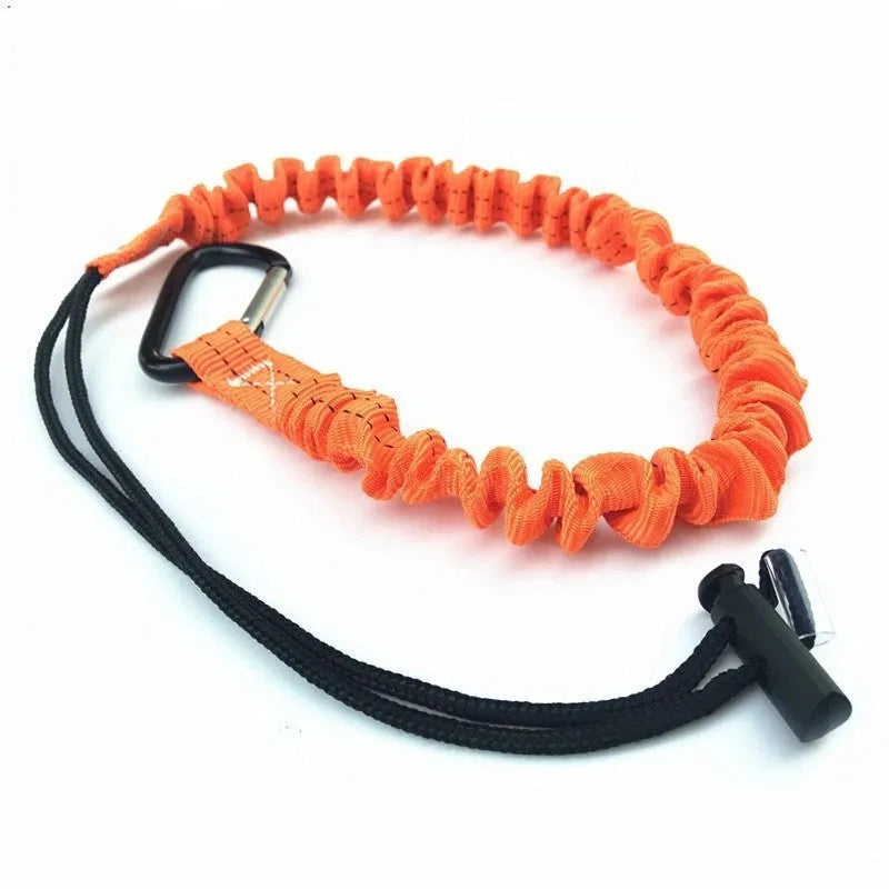 Orange 90cm fishing rod elastic anti-separation safety rope with 10kg tension