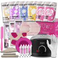 WUWUVISTA 56-piece professional waxing kit with black wax warmer, wax beads, applicators, and aftercare products