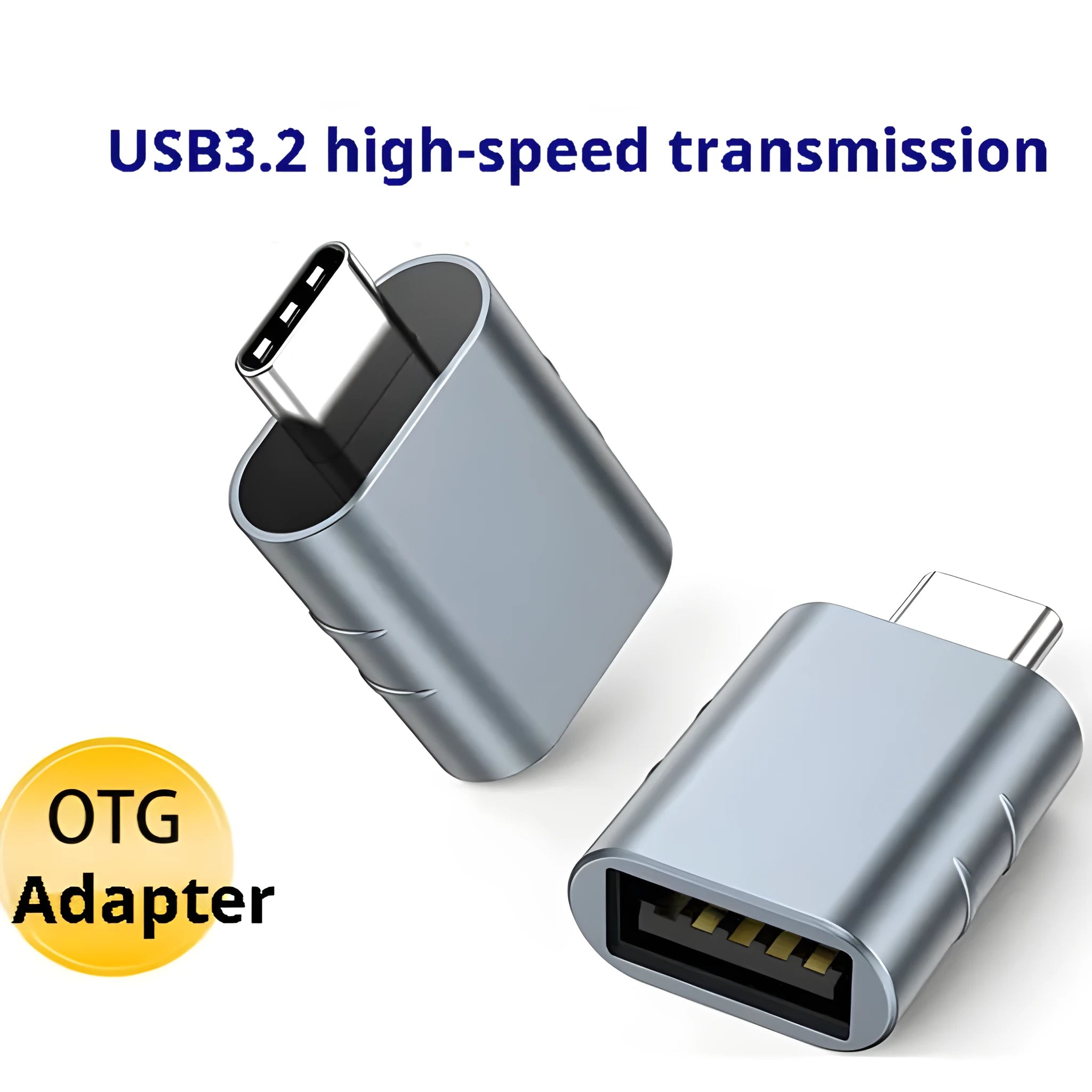USB data charging converter with zinc alloy shell in metallic champagne gold finish