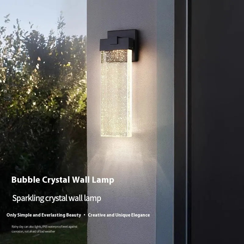 Black stainless steel outdoor LED wall lamp with warm light, IP65 waterproof, for courtyard use