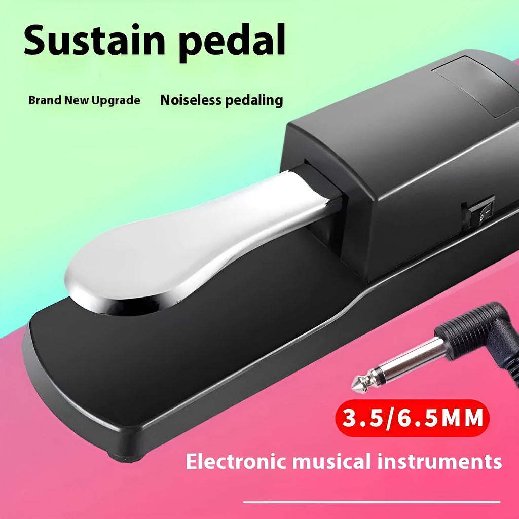 MIDI keyboard sustain pedal with single pedal design for electronic pianos