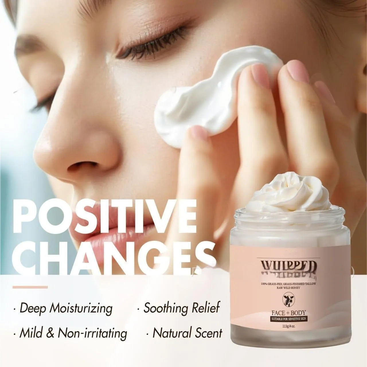 113g jar of butter cream facial moisturiser for dryness relief and skin replenishment.