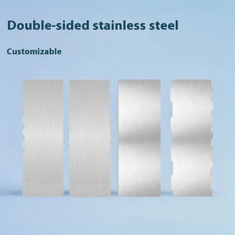 Stainless steel cream scraper cake decorating tool with six pattern styles