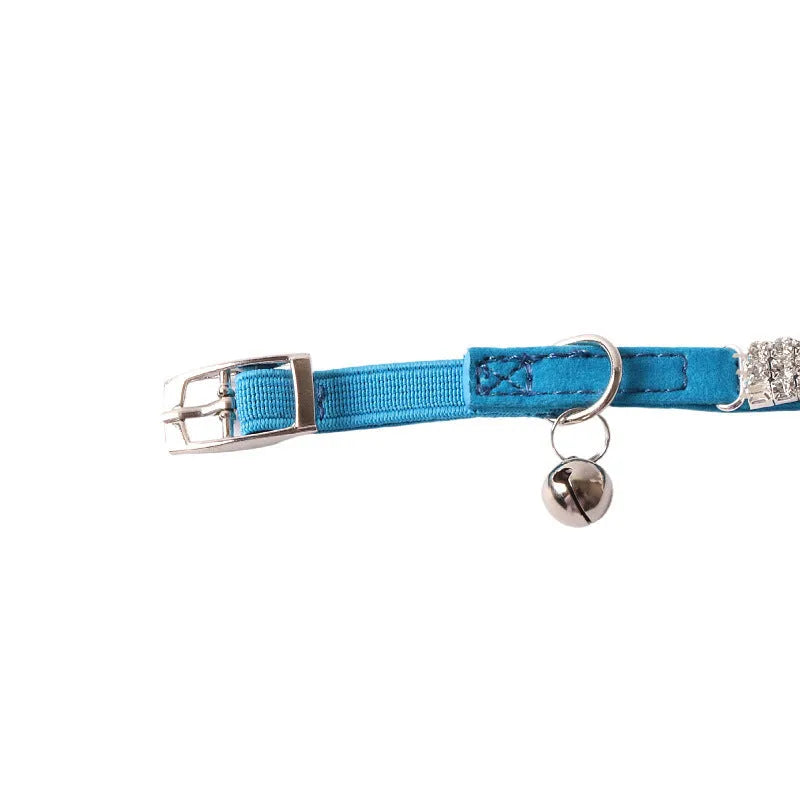 Cat collar with elastic buckle in six colour options including pink, black, red, blue, purple, dark brown