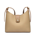 All-matching Simple Large-capacity Bucket Bag in PU material, available in four colours: black, gray, biscuit, milky white