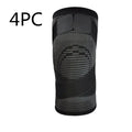Red nylon knitted riding knee pad for cycling sports protection, size S